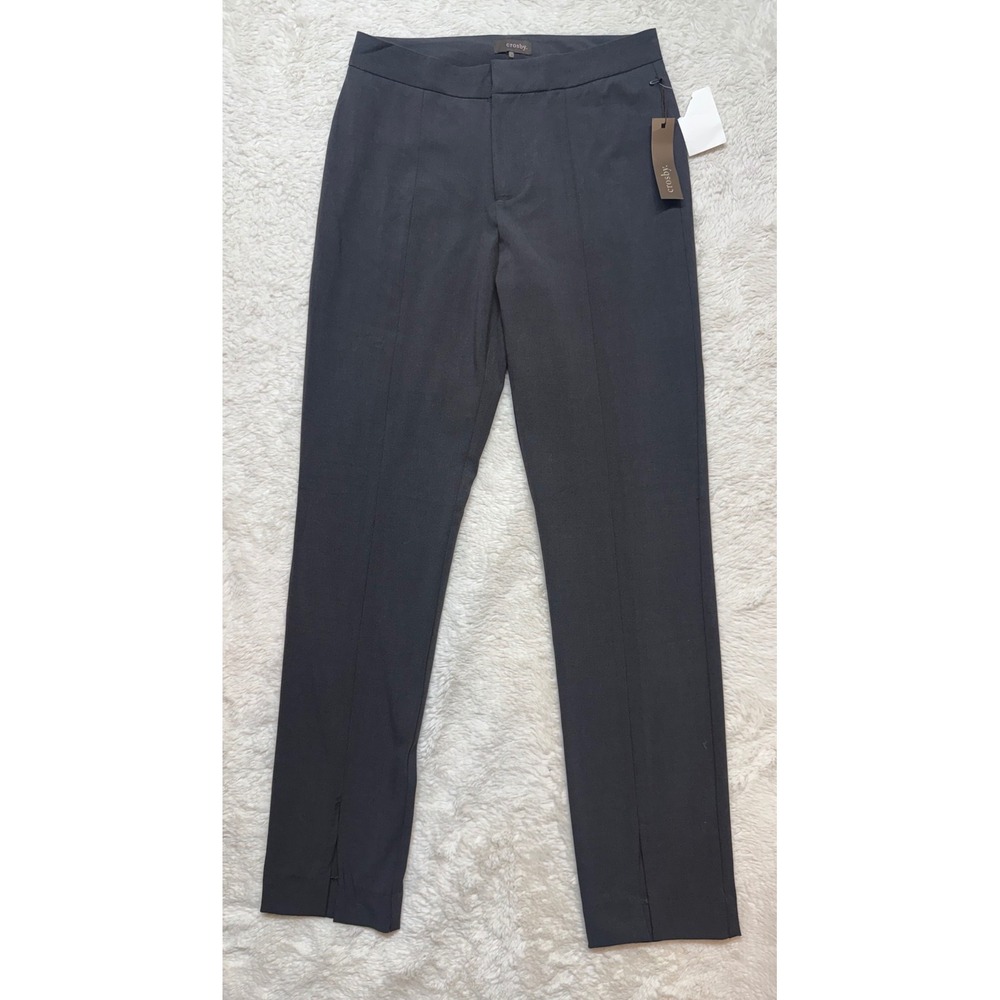 Crosby Dress Pants Womens size 4 Gray Straight Leg Split Hem NWT